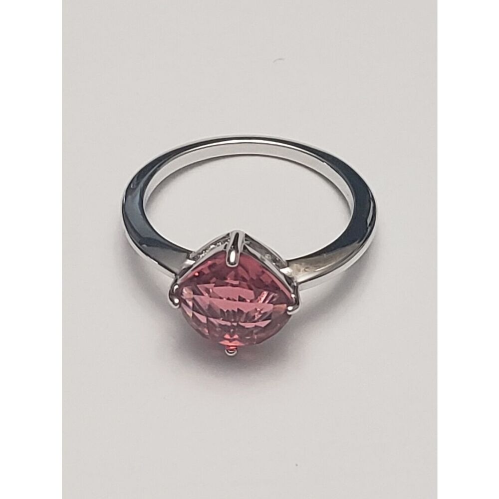 SWAROVSKI LEA Pink Crystal Silvertone Ring 5.5